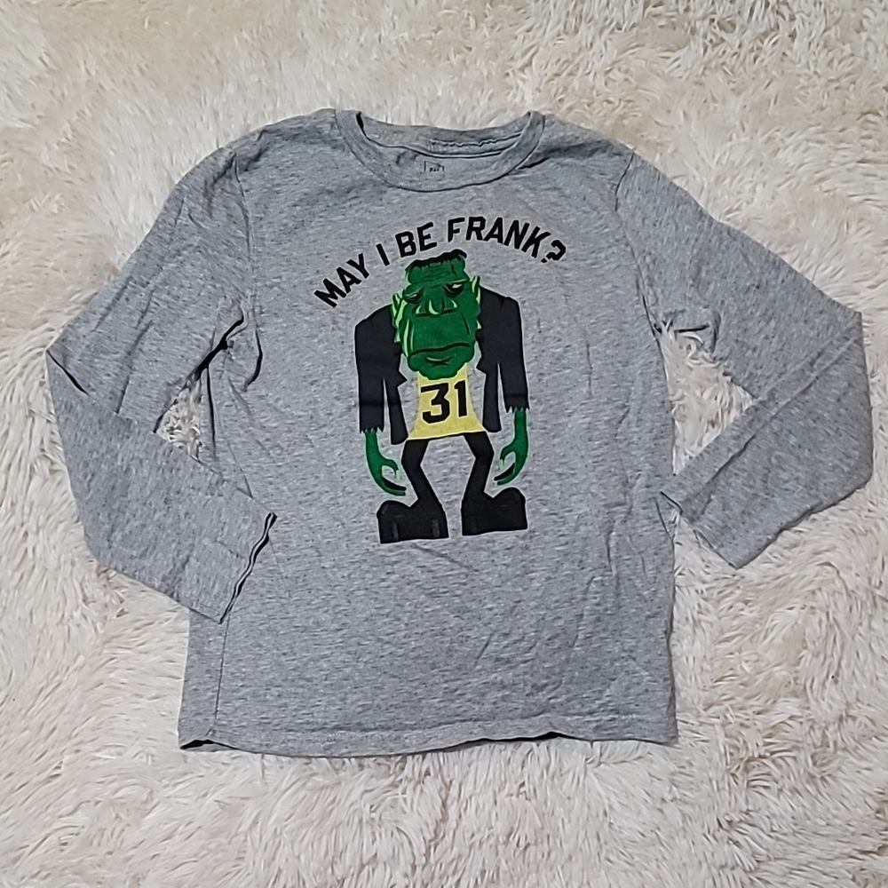 GAP Boys Grey Monster Graphic Shirt, long sleeve shirt